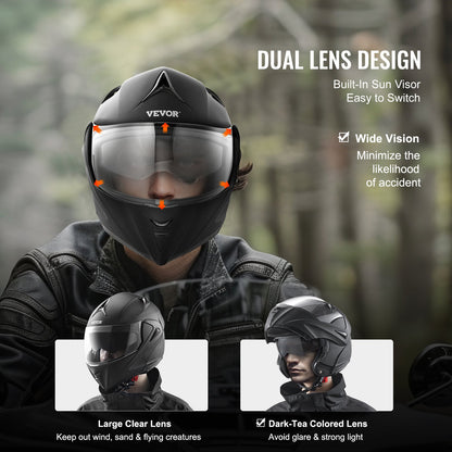 Motorcycle Helmet, Unmasked, Smart Street ABS & High Density Helmet With Slot & Interchangeable Lens, DOT Approved Comfortable Motocross Helmet, Fit For Youth & Adults