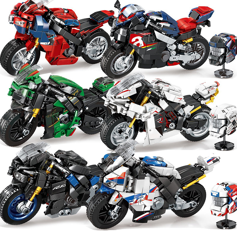 Cross-country Motorcycle Building Block Puzzle Toy