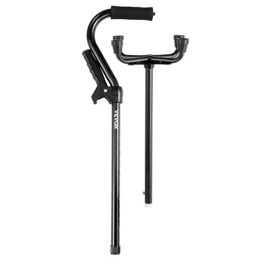 Quad Walking Cane, 10-Level Height Adjustable Walking Stick With 4-Pronged Stable Base, Lightweight & Portable Aluminum Mobility Walking Aid For Seniors Adults Man Woman, 250LBS Loading Capacity